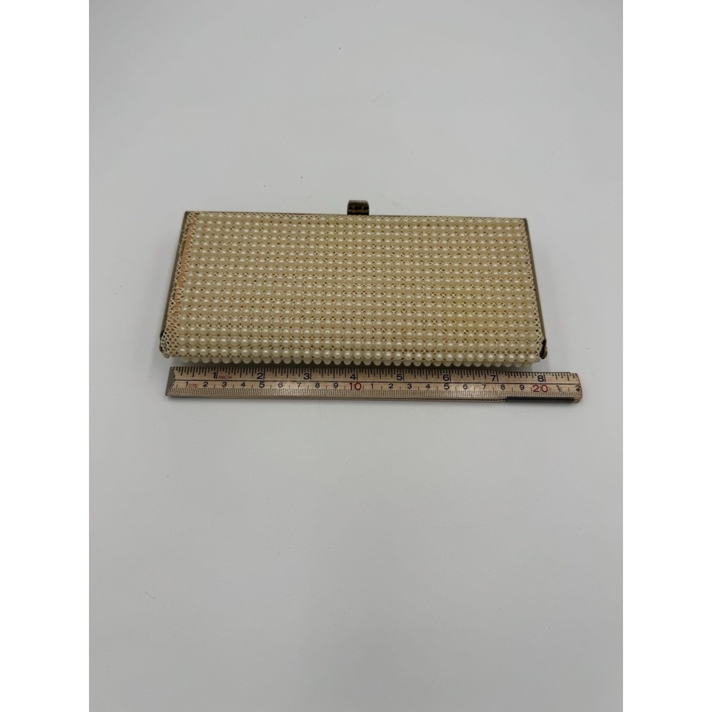 Vintage Faux Pearl Covered Rectangular Clutch Purse